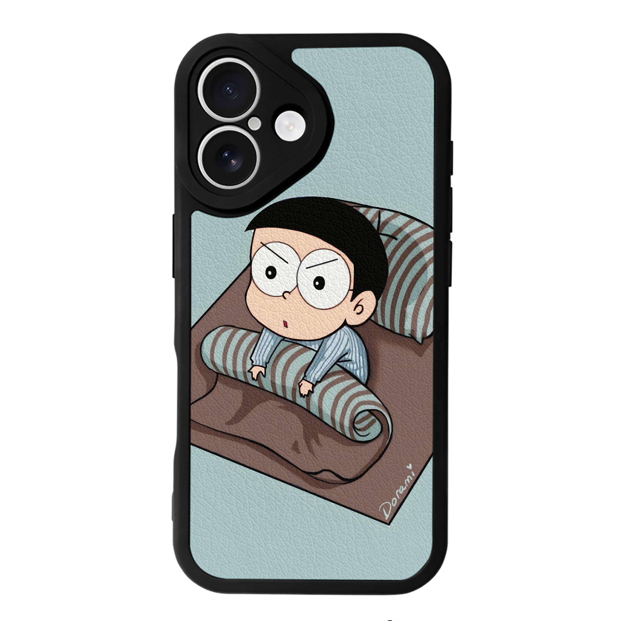 （画像用） ドラえもん Doraemon 【iPhone 16シリーズ対応】シリコンスマホケース（レザー調） 材質：シリコン